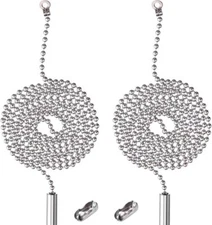 2 Pack Pull Chain String Extension with Connector for Ceiling Fan Light Fixture