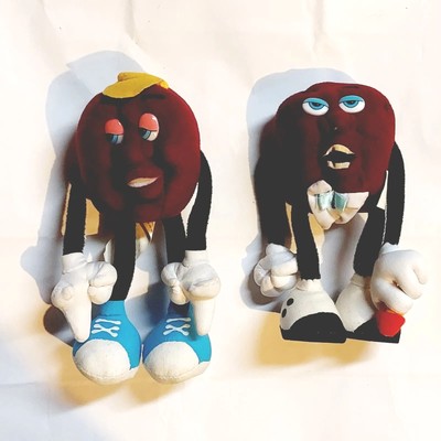 California Raisins Vintage 6'' Plush Posable Figures Lot of 2 Hardees 1988 