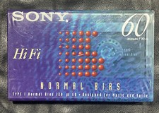 Sony Hi Fi Normal Bias cassette tape 60 minutes, Sealed C-60HFB