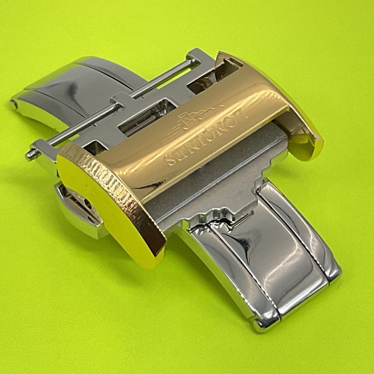 NEW GENUINE LONGINES 18MM DEPLOYMENT CLASP BUCKLE S/S GOLD PLATED