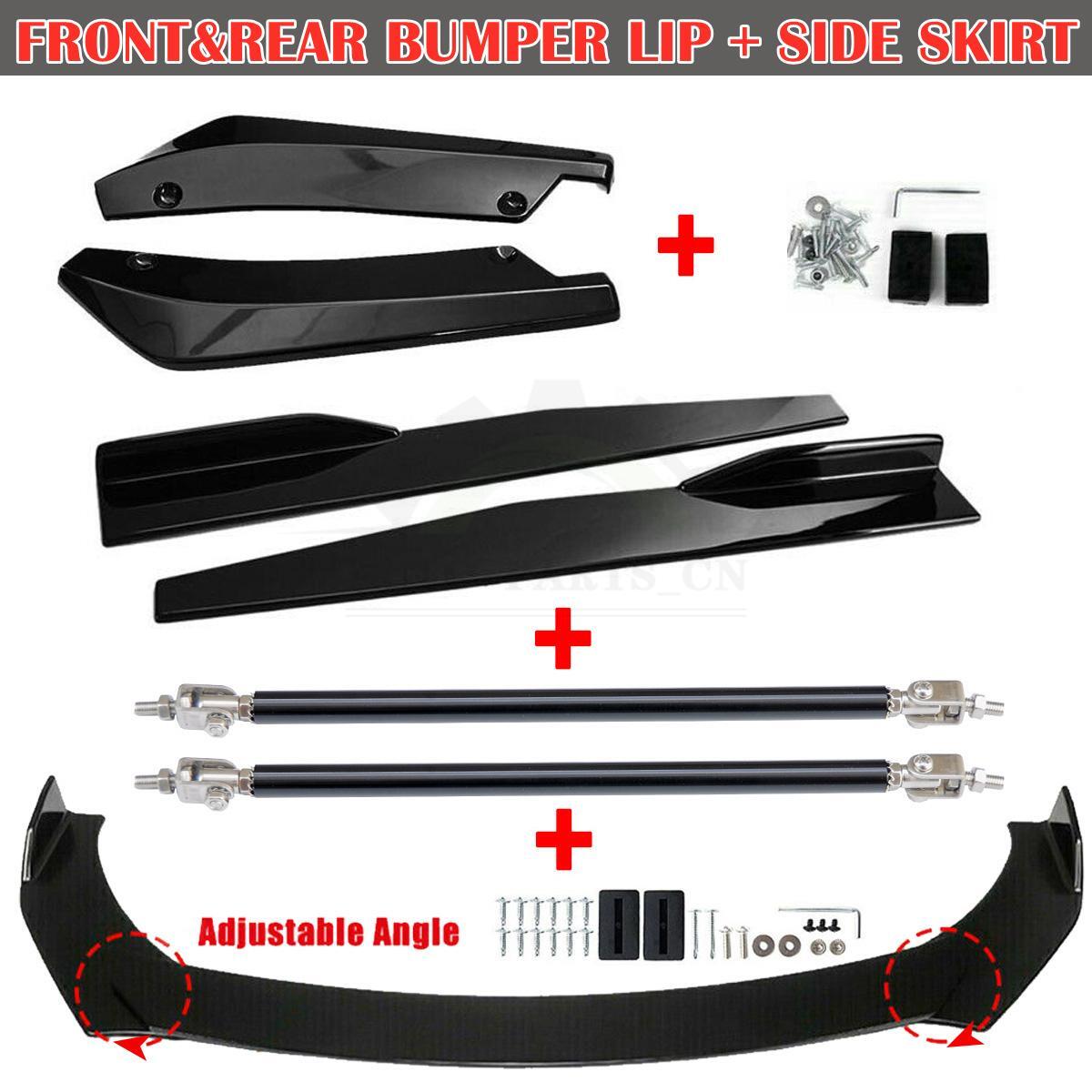 Glossy Black Front Bumper Spoiler Body Kit / Side Skirt /Rear Lip for