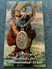 St. Christopher Basketball Medal Necklace with Prayer Card