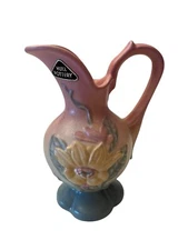 Vintage 1940s Hull Art Pottery Magnolia Matte Pitcher Pink 5" Tall USA #14