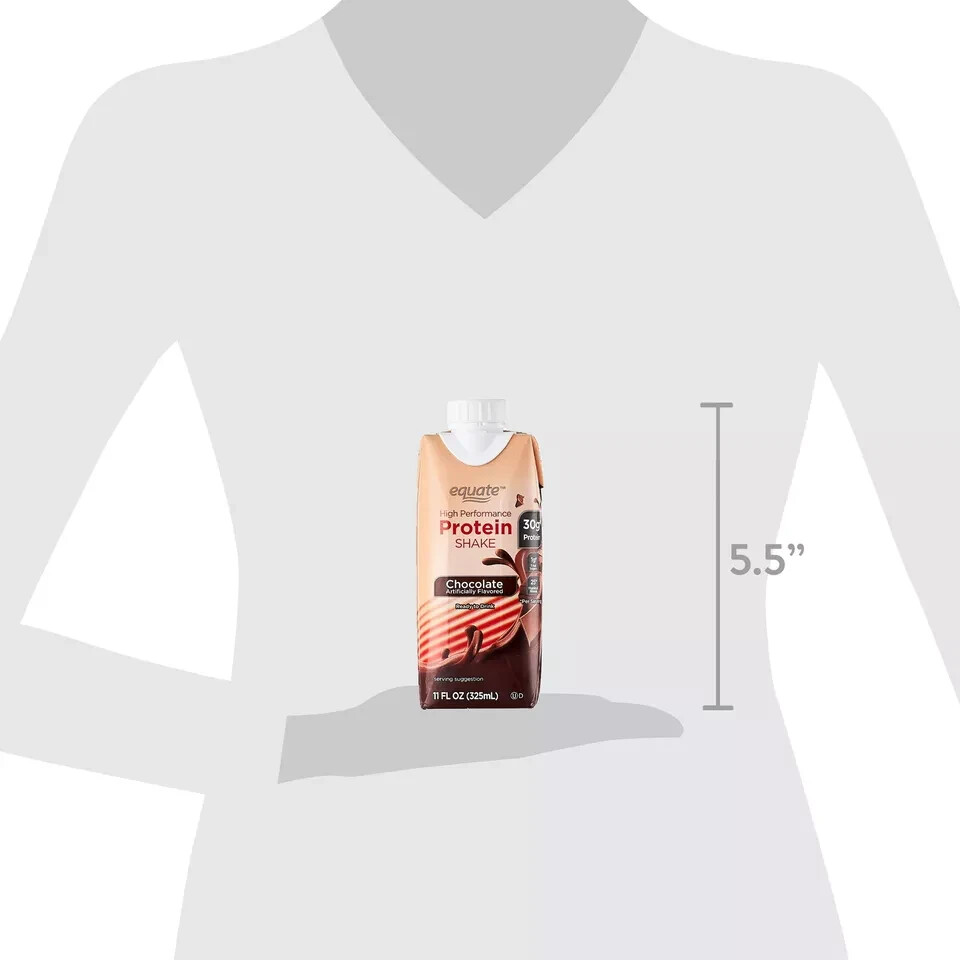 Equate High Performance Protein Shake, Chocolate, 11 Fl Oz, 12 Ct