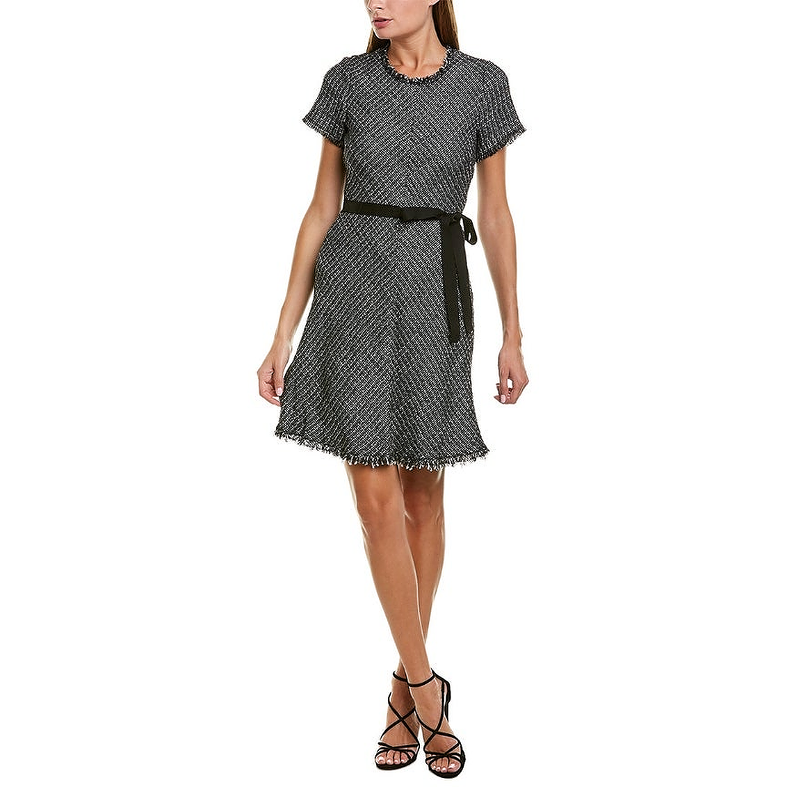 tweed fit and flare dress Metallic Tweed Fit & Flare Dress - She + Sky