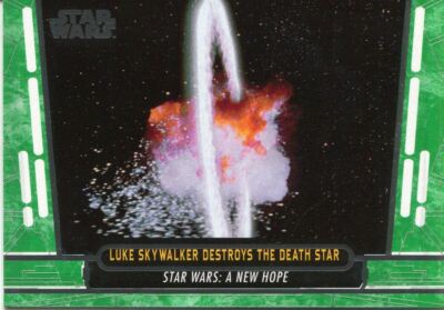 Star Wars 40th Anniversary Green Base Card #26 Luke Skywalker Destroys the Deat