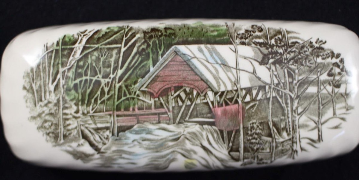 Porcelain Friendly Village Butter Dish Johnson Brothers Friendly
