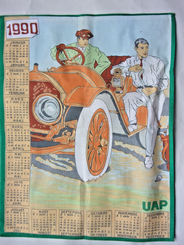 Torchon Calendrier 1974 UAP – Vintage Pub Assurance – 45x60cm – 100% Coton Orange