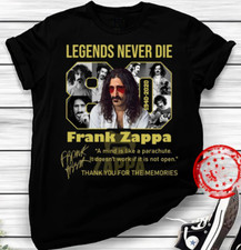 Vtg Frank Zappa For Fans Heavy Cotton Black Full Size Shirt AG282