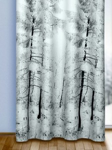 Dimout Verdunkelungs Osenschal Winterwald Gardine Vorhang