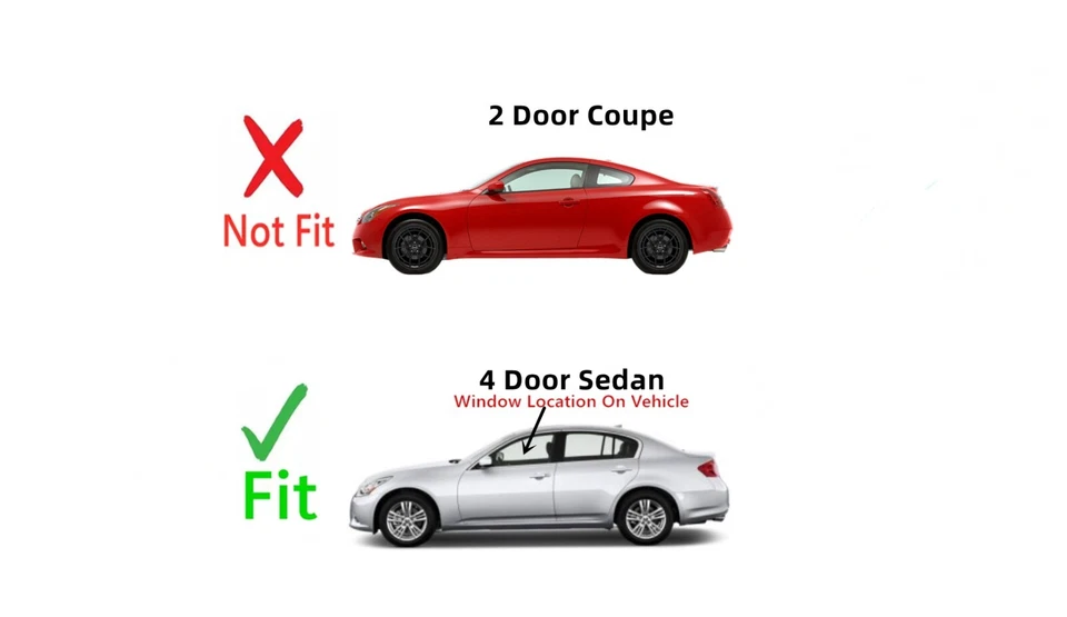 Se adapta a Infiniti G25 G35 G37 Q40 4 puertas sedán lado del conductor puerta delantera izquierda ventana vidrio Foto 3 de 4
