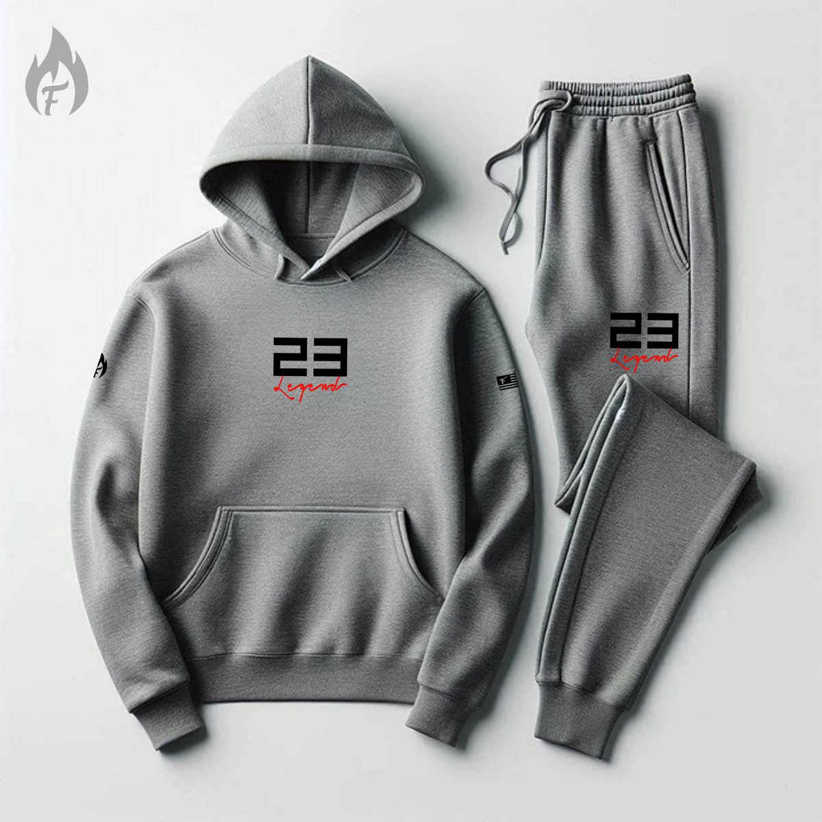 Gray Hoodie Joggers To Match AJ Sneakers Men's Fleece Cotton Sweatsuit Set  S-3XL