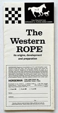 1967 Western Rope Guide Horse Vintage Texas Horseman Brochure Purina Chows No 2