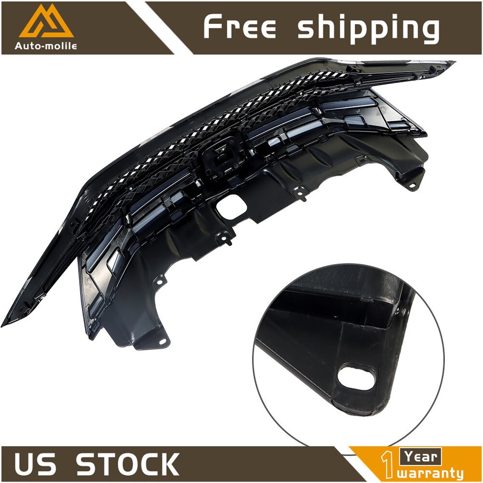 Black Front Bumper Grille For 2014-2015 Honda Civic Coupe LX/EX/EX-L 1.8L