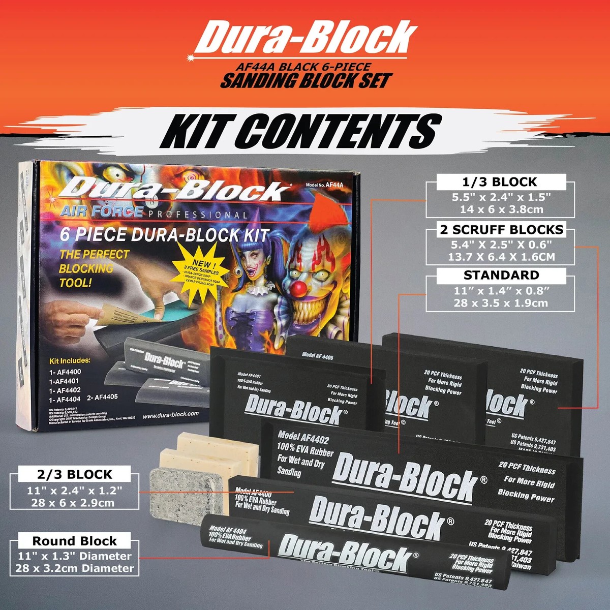 Dura-Block AF4402 Black 2/3-Sanding Block – Professional Sanding Tool For Auto Body & Woodworking 2 thumbnail image