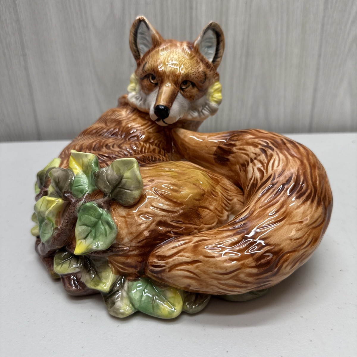 J Wilfred Fox Large Ceramic Figure Laying On Vines **READ** | eBay