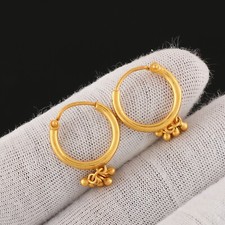 Gold Hoop Earring,925 Sterling Silver 18k Gold Plated Hoop Earring Size ; 16 mm