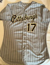 Joe Oliver GameUsed 1999 Pittsburg Pirates Pin Stripe Road Jersey wTEAM  G2U