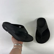 Oofos ooriginal sport mens size 9 black comfort classic sandals flip flops thong