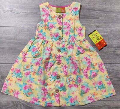 Penelope Mack Dress 3T Toddler Girls Button Up Hawaiian Dress Sleeveless