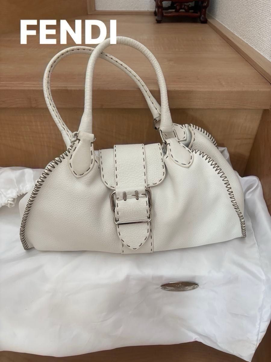 RARE FENDI Selleria Leather Shoulder Tote Handbag