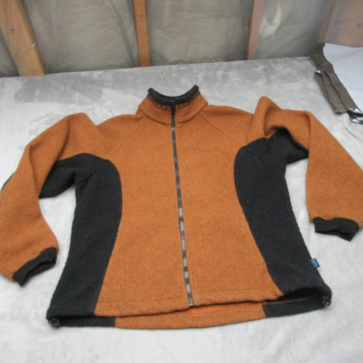 Veste Vintage Alf Kuhl Homme XL - Noire, Polaire Légère Avec Logo, Fermeture Snap