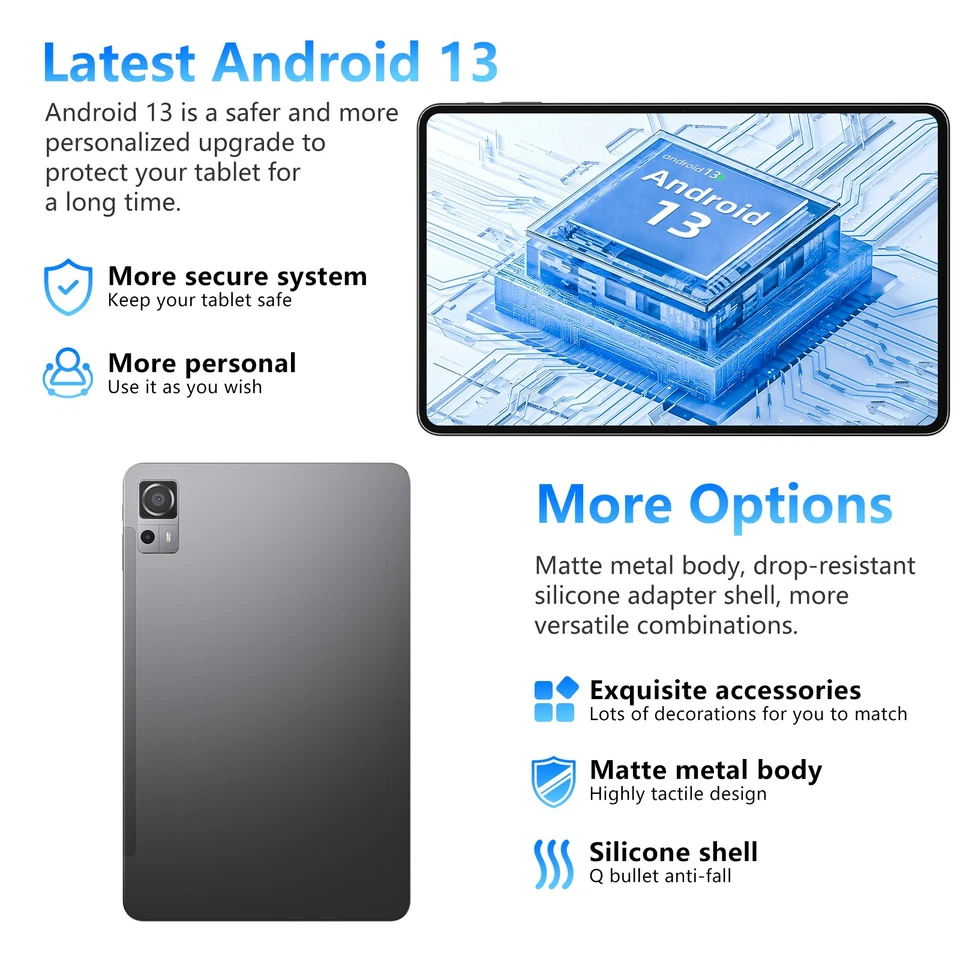 SGIN 11,97 Zoll Android 13 Tablet 8GB RAM 256GB SSD Octa Core Dual Kamera Google - Bild 4 von 4