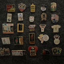 Huge Lot (of 25) Vintage Atlanta 1996 Olympic Games SPONSOR Pins - Great Traders
