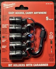 NEW Milwaukee Tool 48-32-4537 5 Piece Bit Holder with Carabiner Fits all 1/4 in