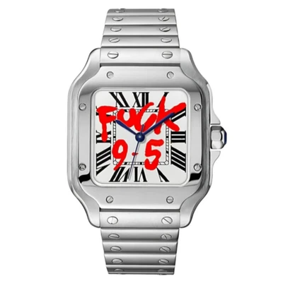 Seikmod Santos Style | Graffiti Dial | NH35 Automatic | Sapphire | 39mm - Bild 1 von 4