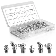 110Pcs Grease Fittings Kit, SAE Grease Fitting Assortment: 1/4" 1/8" Straight...