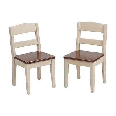 ECR4KIDS HIDEAWAY CHAIR, KIDS FURNITURE, 2-PACK - DARK WALNUT/ANTIQUE WHITE