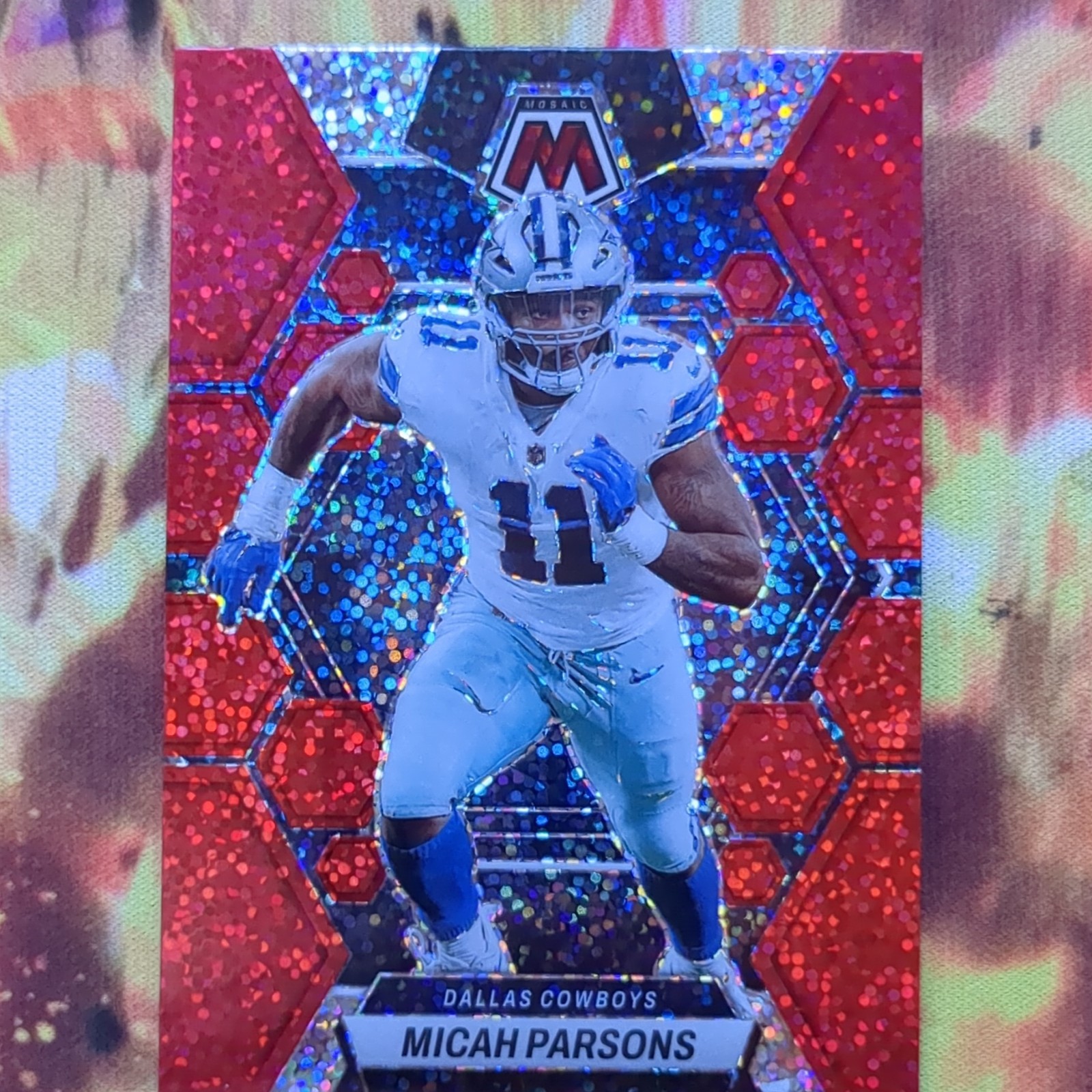 2023 Panini Mosaic Red Sparkle Prizm #58 Micah Parsons Dallas Cowboys