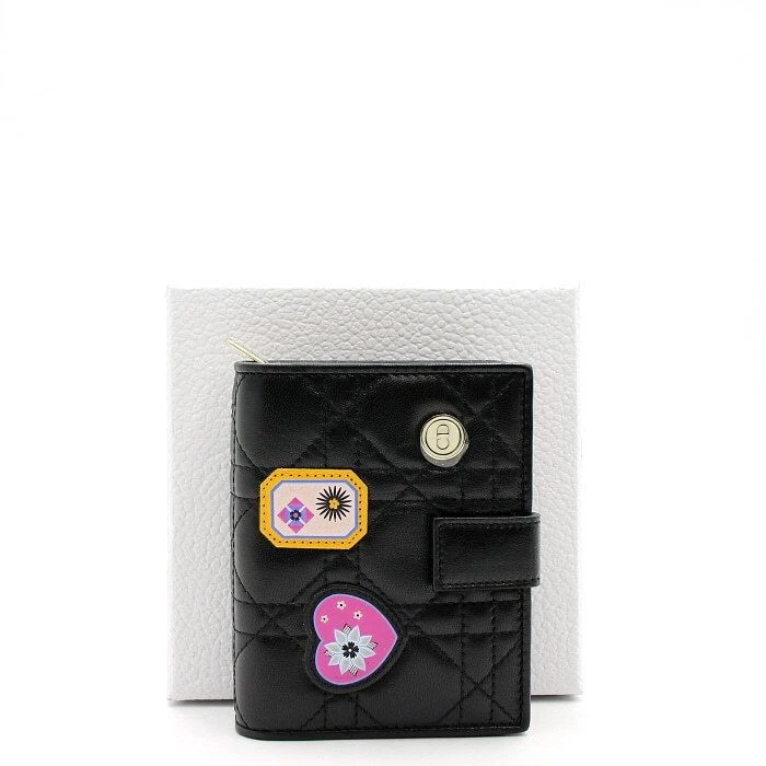 Portefeuille femme Dior Lady Cannage Patch Logo 11717 24710785