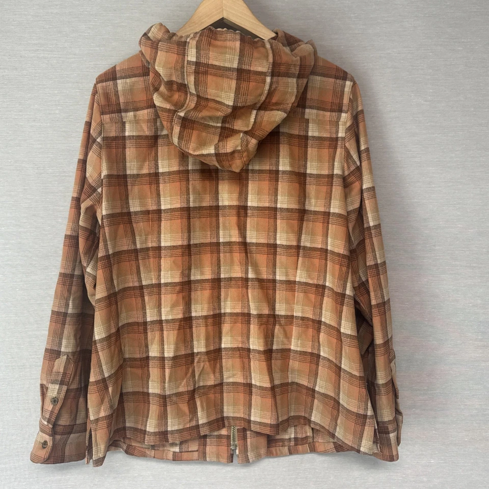 Pendleton Virgin Wool Plaid Full Zip Hoodie Shackett - Women’s XL - Western - Image 2 of 4
