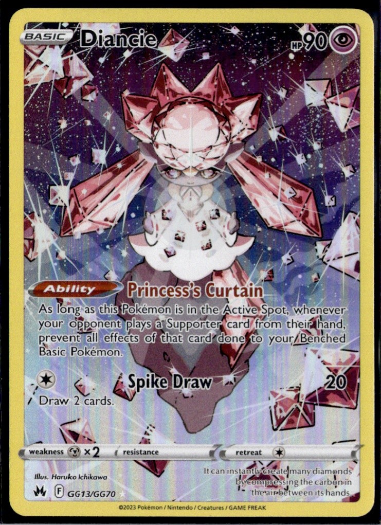 Diancie Ultra Rare Crown Zenith: Galarian Gallery GG13/GG70 NM