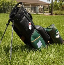 Malbon x UNDEFEATED Stand Golf Bag / Leather / Green Black / 4-Way Divider