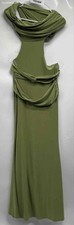 Fashion Nova Womens Green One Shoulder Naya Cut-Out Maxi Dress Size M With Tags