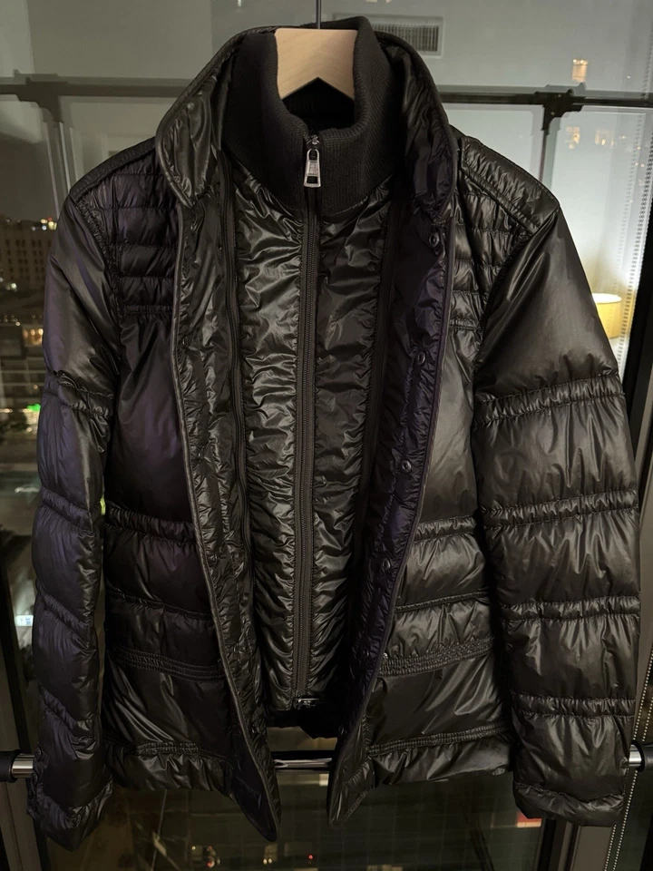 Подлинная мужская куртка Moncler Dubbo коричневый размер 1 подходит как M - Изображение 3 из 4