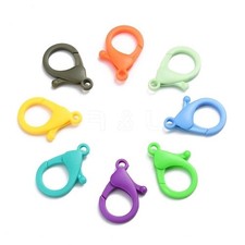 30 pcs 25mm X 17mm Plastic Lobster Claw Clasps Random Mixed Jewelry Findings 6L