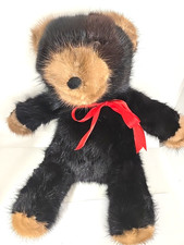 Vintage 1982 Rare Bear Mink Fur Teddy 14 Inches Made In Korea Plush