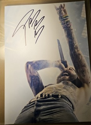 W/ COA ORIGINAL POST MALONE AUTOGRAPH ON SEMI- GLOSS 8.5X12'' CONCERT PHOTO