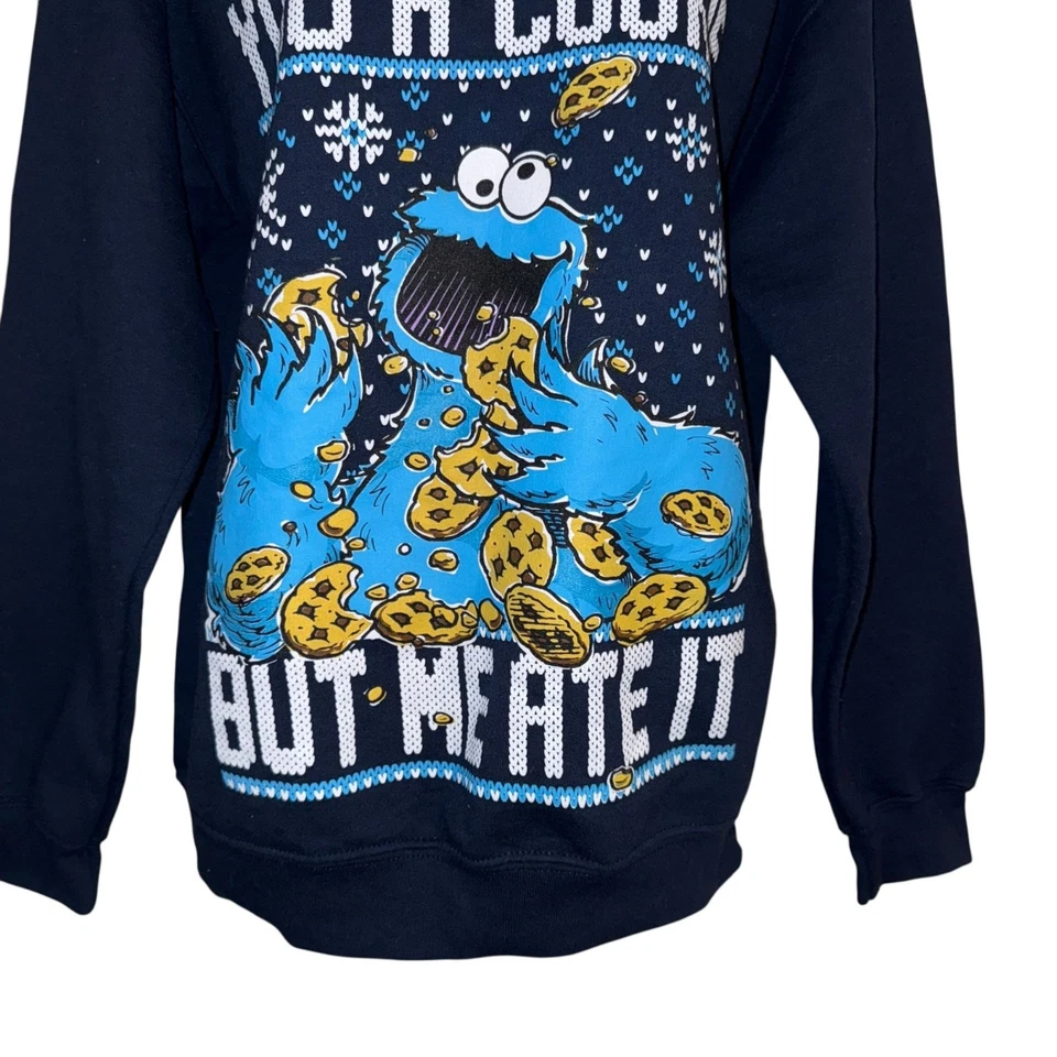 Rare Sesame Street Sweatshirt Womens M Santa Me Made You A Cookie But Me Ate It - Image 4 of 4