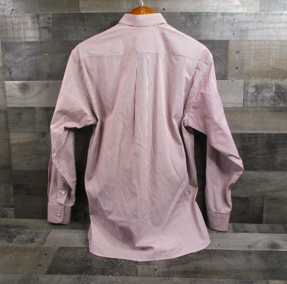 Camisa Gitman Dorada Para Hombres 15.5 34 Roja Blanca Rayas Bolsillo Abotonado Hecha en EE. UU. Foto 3 de 4