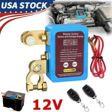 12V 240A Remote Battery Disconnect Switch Car Kill Switch W/ LED Voltage Display