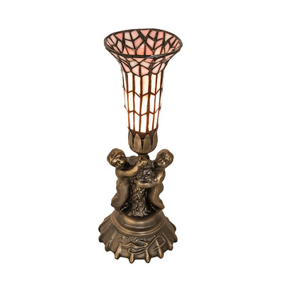 Meyda Lighting 251842 13''H, Pond Lily Twin Cherub Accent Lamp - 251842