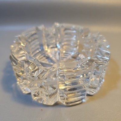Vintage Retro Multifaced Deepcut Schwer Glas Aschenbecher Schmuckschale Retro Kitsch