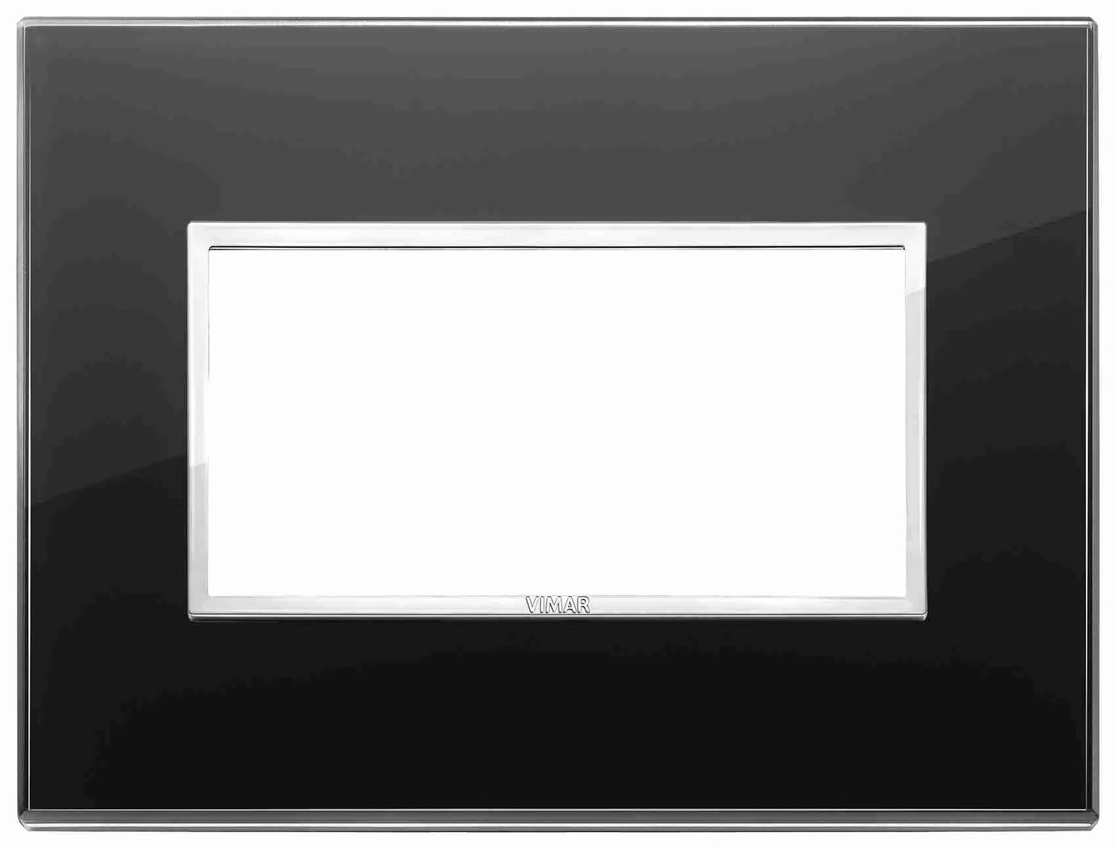 Vimar 21654.76 Eikon Evo Placca 4 Posti Cristallo Nero in Offerta