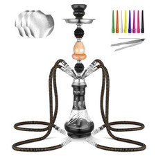 Hookah Set 4 Hose 21'' Shisha with 21 inches, A-BlackSliver