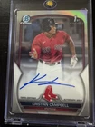 2023 Bowman Draft Kristian Campbell Chrome Auto Refractor 1st #372/499